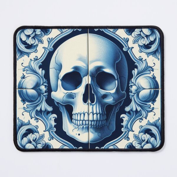 Item preview, Delft Tile With Skull No.3 designed and sold by ArtNook777.