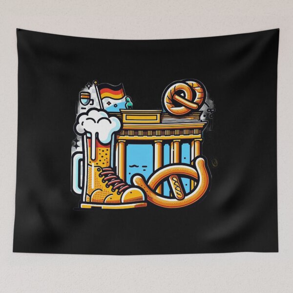 Item preview, German Culture Delight: Iconic Pretzel & Beer Design designed and sold by BlueGoldArt.