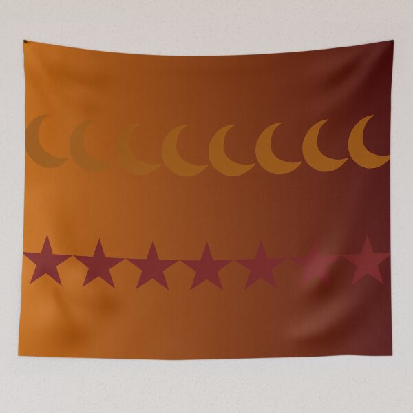Item preview, Orange Gradient Sky/Crescent Moons/Red Stars designed and sold by ShaunSandhu.