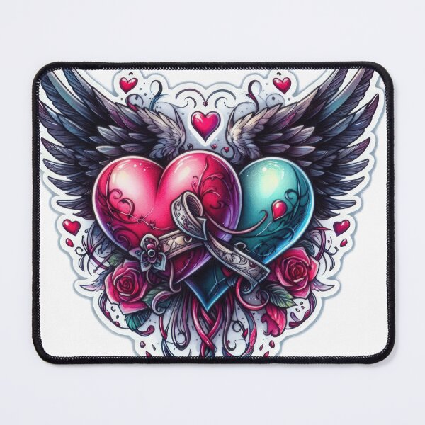 Item preview, Gothic valentines day hearts with wings goth Sticker designed and sold by Expressions-Sel.