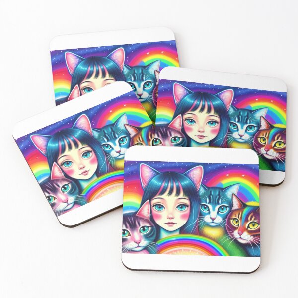 Item preview, Colorful Cats Stars and Rainbows designed and sold by TheDarkWardrobe.