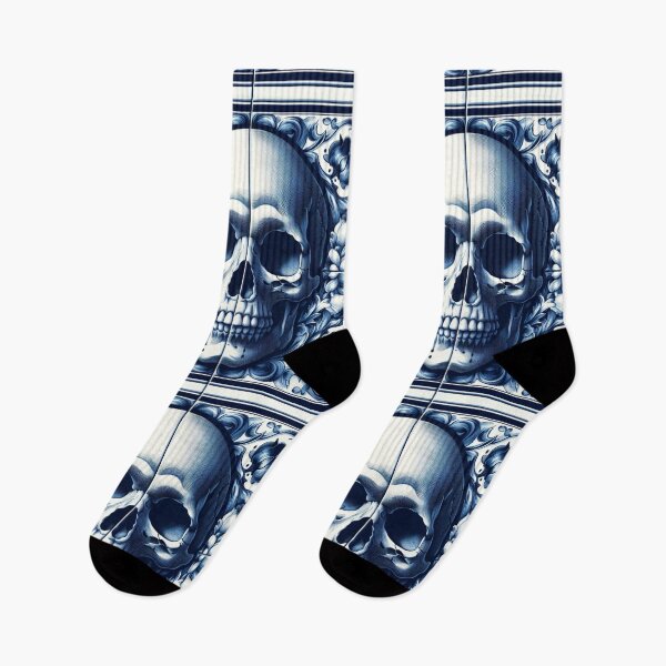 Item preview, Delft Tile With Skull No.4 designed and sold by ArtNook777.