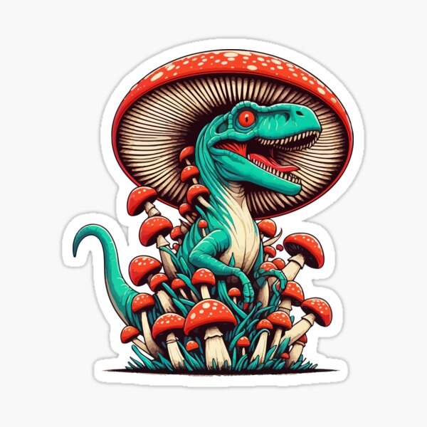 Artikel-Vorschau von Lustiger Velociraptor-Pilzhut-Dinosauriergarten, designt und verkauft von TomFrontierArt.