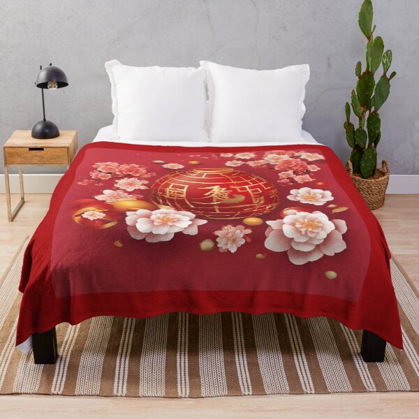 Item preview, Lucky Chinese Wealth Symbol Red Lantern Ball for a Happy Chinese New Year with Good Fortune Chinese Flower Pink Lotus for Prosperous Lucky Lunar New Year 2024 Year of the Dragon designed and sold by SEVENPRINTS.