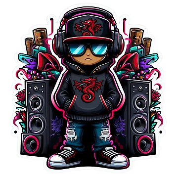 Artwork thumbnail, Dragon Rapper Sticker by Jonathanrk