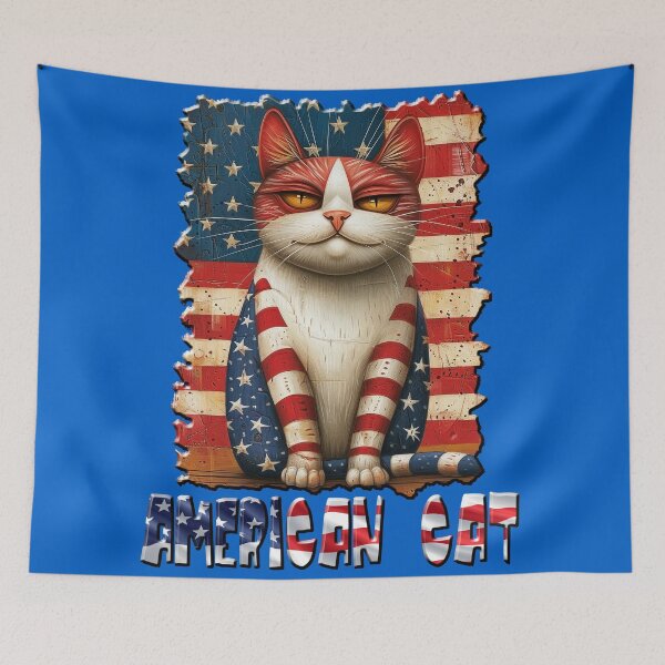 Item preview, American funny cat designed and sold by AlchemyColor.