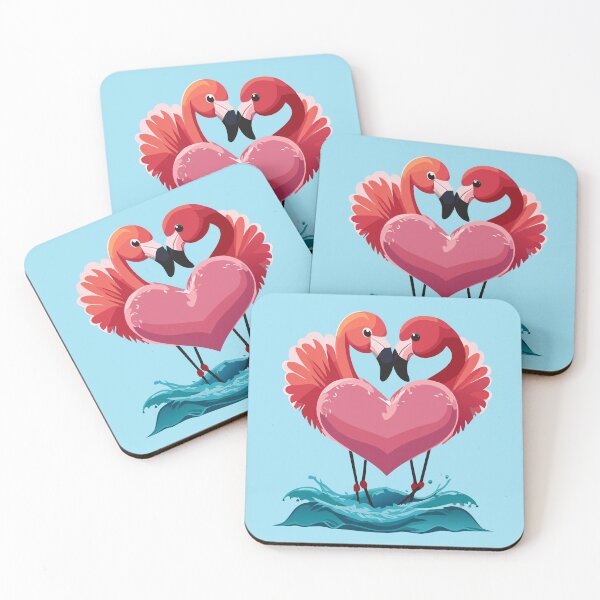 Item preview, Pink Flamingos Bonded Heart Ocean designed and sold by ArtPuffen.