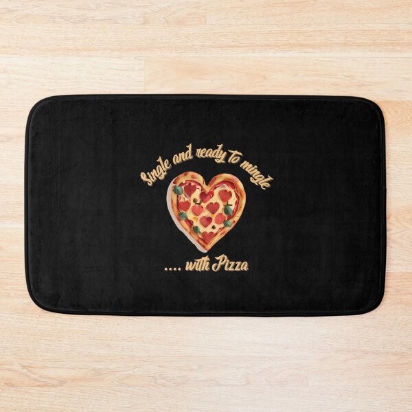 Item preview, Single and ready to mingle with pizza funny t-shirt designed and sold by THISisIT-eshop.