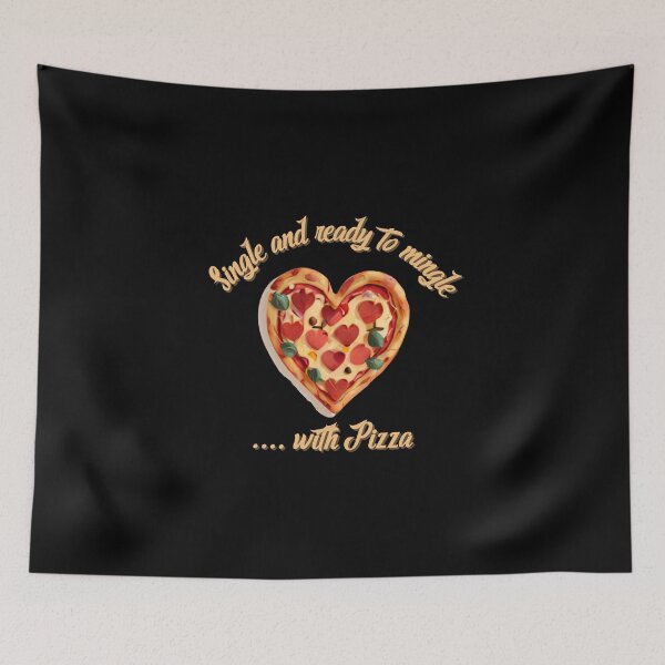 Artikelvorschau, Single und bereit, sich mit einem lustigen Pizza-T-Shirt zu unterhalten entworfen und verkauft von THISisIT-eshop.
