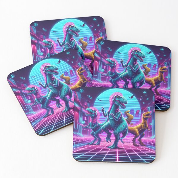 Item preview, **Retro Rave Dinosaurs - A Neon Blast from the Prehistoric Past!** designed and sold by Wonderall.