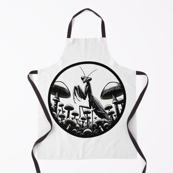 Item preview, Monochromatic Praying Mantis in Mushroom Garden designed and sold by TomFrontierArt.