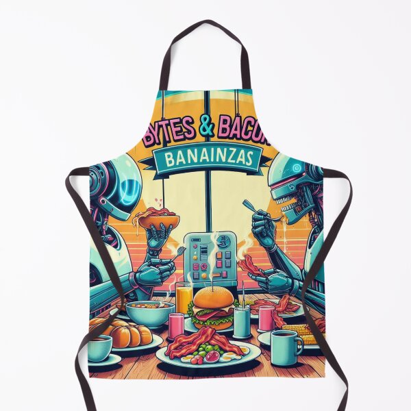 Item preview, **Bytes & Bacon Banainzas - A Robotic Feast Art Print** designed and sold by Wonderall.