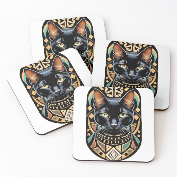 Item preview, Black Gold Black African Cat Galactic Warrior Illustration designed and sold by JediKittenWars.