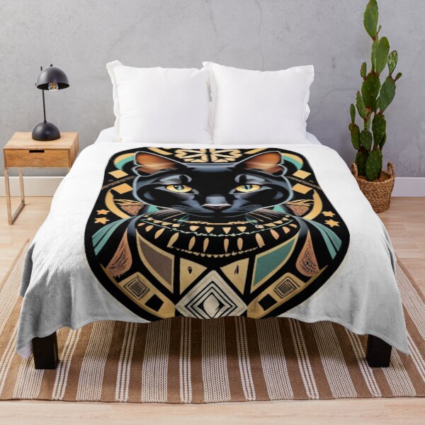 Item preview, Black Gold Black African Cat Galactic Warrior Illustration designed and sold by JediKittenWars.