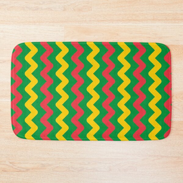 Item preview, Green Yellow Red Zigzag Triangle Stripe Mali Classic Geometric Bamako Lively Celebratory Pattern designed and sold by PenguinForests.