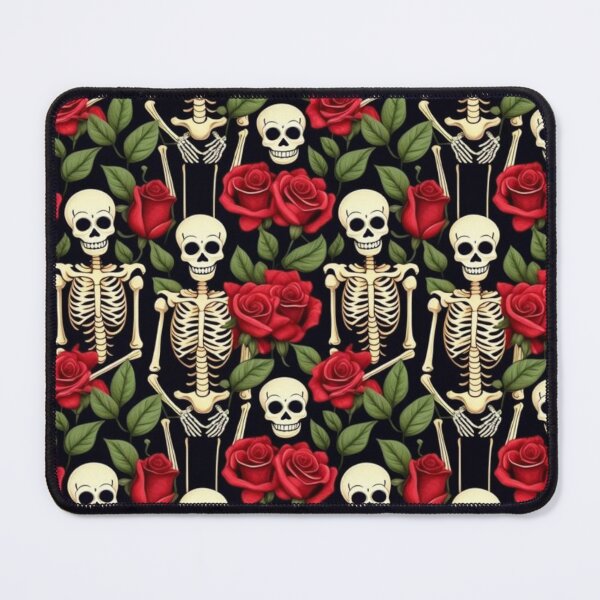 Item preview, Skeletons with garlands, bones, and red flowers designed and sold by Easywear.