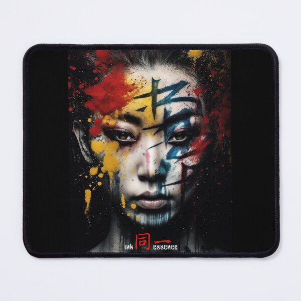 Item preview, Ink Essence - Japanese Aesthetic Surreal Kanji Symbol Painted Face Art 36 designed and sold by MadeByRobots.