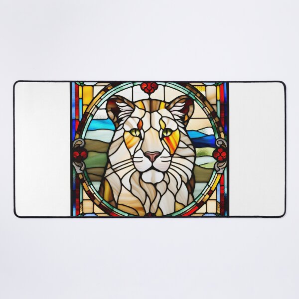 Aperçu de l'œuvre Portraits d'animaux en vitrail - Lion 8 créée et vendue par Visual Arts Sławomir Grzanek.