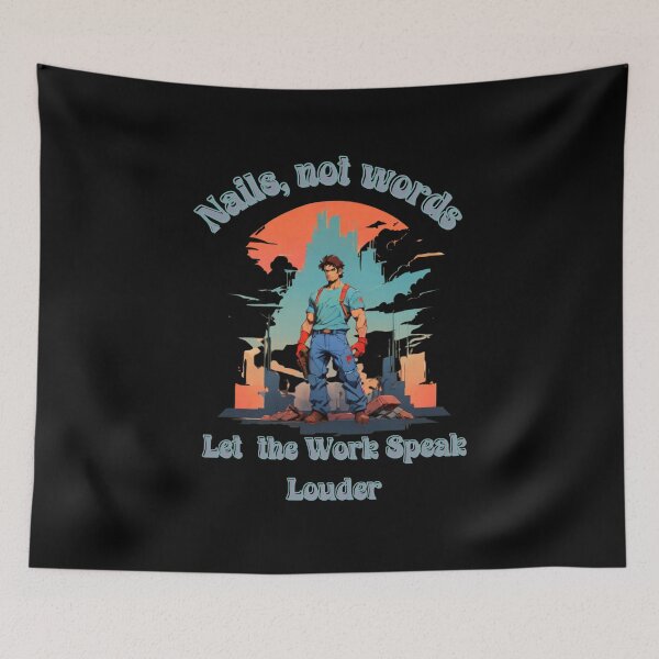 Item preview, Nails not Words construction worker t-shirt designed and sold by THISisIT-eshop.