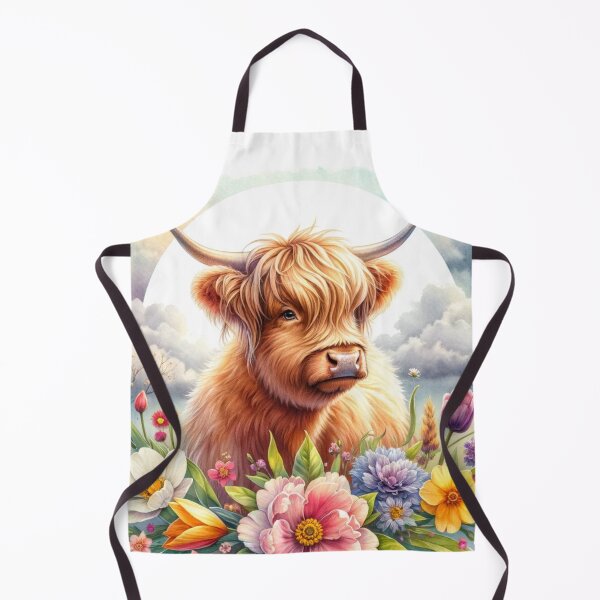 Item preview, Highland Cow Nestled in Beautiful Flowers designed and sold by KerriAlexa Designs.