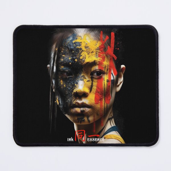 Item preview, Ink Essence - Japanese Aesthetic Surreal Kanji Symbol Painted Face Art 37 designed and sold by MadeByRobots.