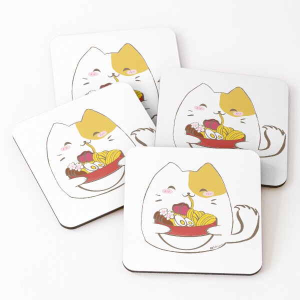 Item preview, Kawaii cat eating ramen sticker T-shirt  designed and sold by Hiibo-o.