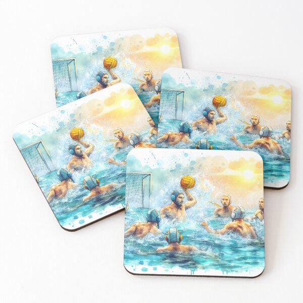 Item preview, Waterpolo digital art painting- water without limits designed and sold by waterpoloworld.