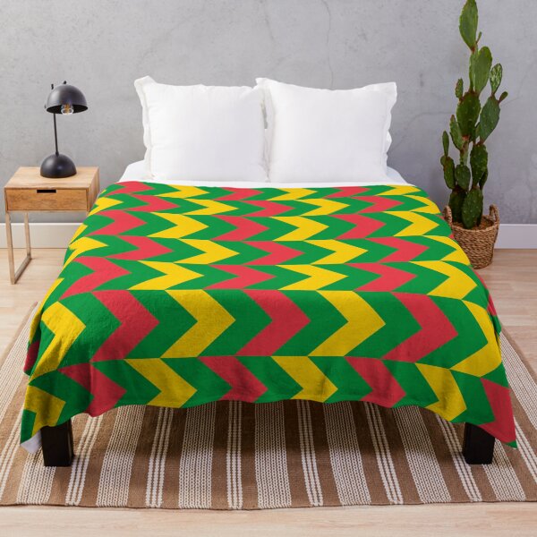 Item preview, Green Yellow Red Herringbone Stripe Mali Exuberant Bold Culturally West Africa Bamako Pattern designed and sold by PenguinForests.