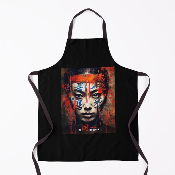 Item preview, Ink Essence - Japanese Aesthetic Surreal Kanji Symbol Painted Face Art 41 designed and sold by MadeByRobots.