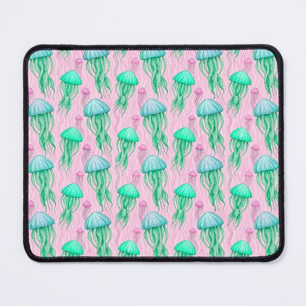 Item preview, Seamless jellyfish pattern in pink and teal, gift idea for a girl/woman who loves jellyfishes designed and sold by Edith Leyster.