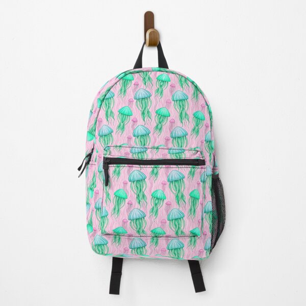 Item preview, Seamless jellyfish pattern in pink and teal, gift idea for a girl/woman who loves jellyfishes designed and sold by Edith Leyster.
