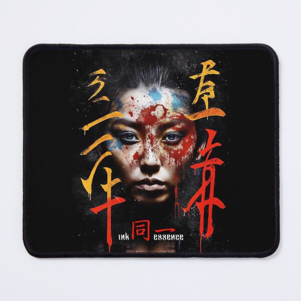 Item preview, Ink Essence - Japanese Aesthetic Surreal Kanji Symbol Painted Face Art 42 designed and sold by MadeByRobots.