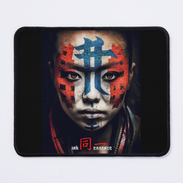 Item preview, Ink Essence - Japanese Aesthetic Surreal Kanji Symbol Painted Face Art 44 designed and sold by MadeByRobots.