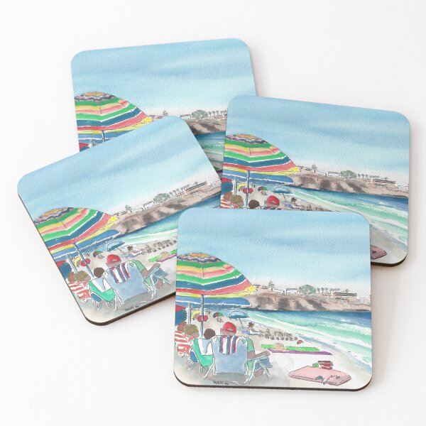 Item preview, Striped Umbrella at the Beach designed and sold by Ramfishartist.