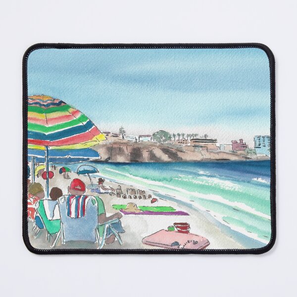 Item preview, Striped Umbrella at the Beach designed and sold by Ramfishartist.