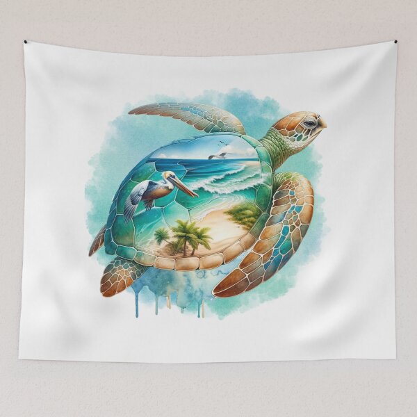 Item preview, Sea Turtle Beach Splash designed and sold by critterpatchusa.