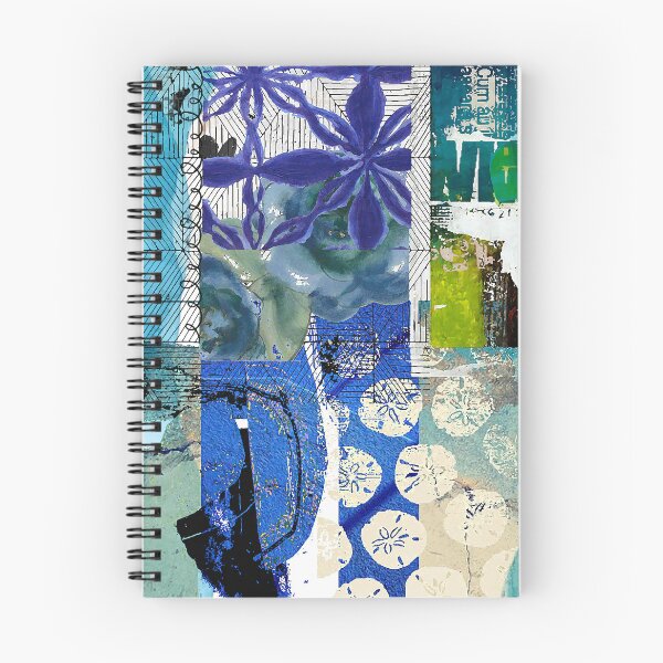 Item preview, Sand Dollar Sea Abstract Collage in Teal, Cobalt Blue, Green, Beige designed and sold by Sheree Burlington.