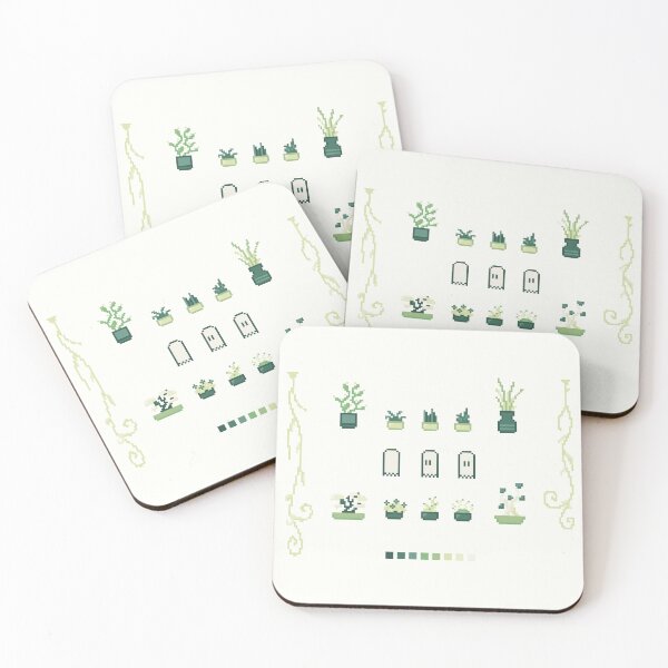 Item preview, Pixel Art Plants Set Green designed and sold by muffineshipster.
