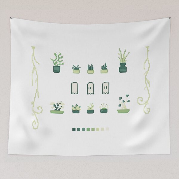 Item preview, Pixel Art Plants Set Green designed and sold by muffineshipster.