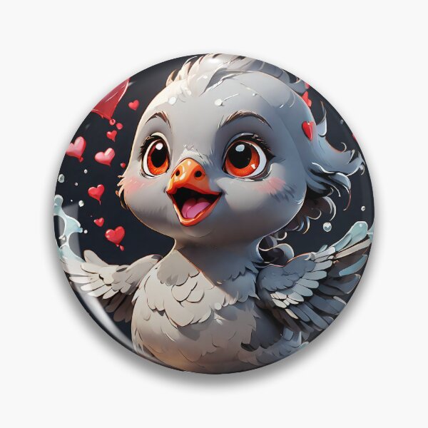 Item preview, Cute Grey Bird with Love designed and sold by Kaizoku85.