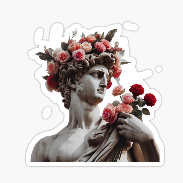 Item preview, aesthetic greek statue with roses- valentines day designed and sold by JK-motivation.