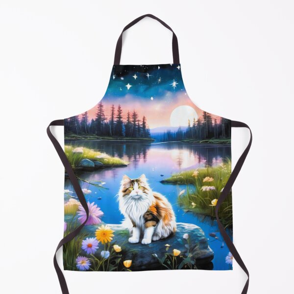 Item preview, Norwegian cat, river, starry sky, moon designed and sold by janjacbu.