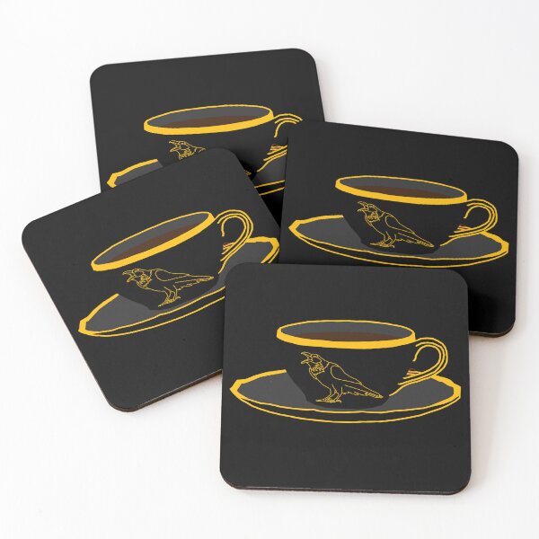 Item preview, raven teacup gold designed and sold by SaharBareket.