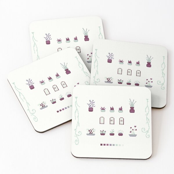 Item preview, Pixel Art Plants Set Maroon designed and sold by muffineshipster.
