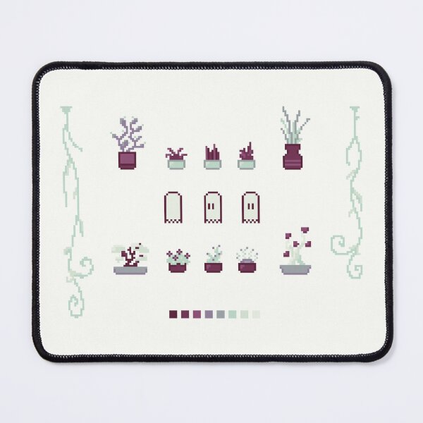 Item preview, Pixel Art Plants Set Maroon designed and sold by muffineshipster.