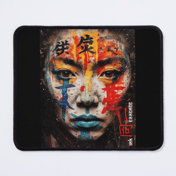 Item preview, Ink Essence - Japanese Aesthetic Surreal Kanji Symbol Painted Face Art 53 designed and sold by MadeByRobots.