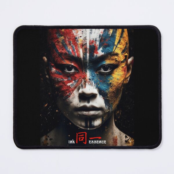 Item preview, Ink Essence - Japanese Aesthetic Surreal Kanji Symbol Painted Face Art 54 designed and sold by MadeByRobots.