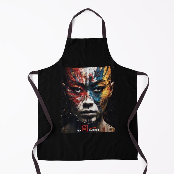 Item preview, Ink Essence - Japanese Aesthetic Surreal Kanji Symbol Painted Face Art 54 designed and sold by MadeByRobots.
