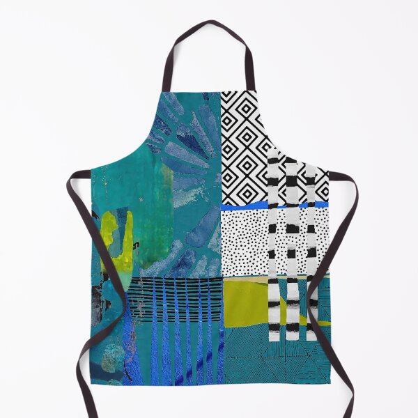 Item preview, Parallel Abstract Art Collage Cobalt Blue, Lime, Black and White designed and sold by Sheree Burlington.
