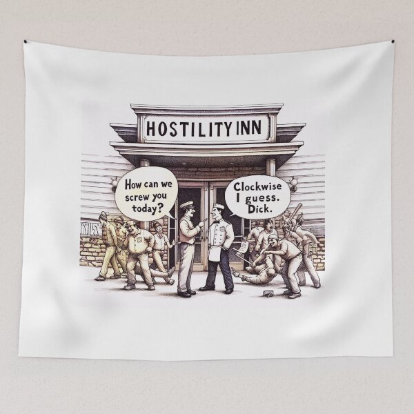 Item preview, Hostility Inn designed and sold by FamouslyStupid.